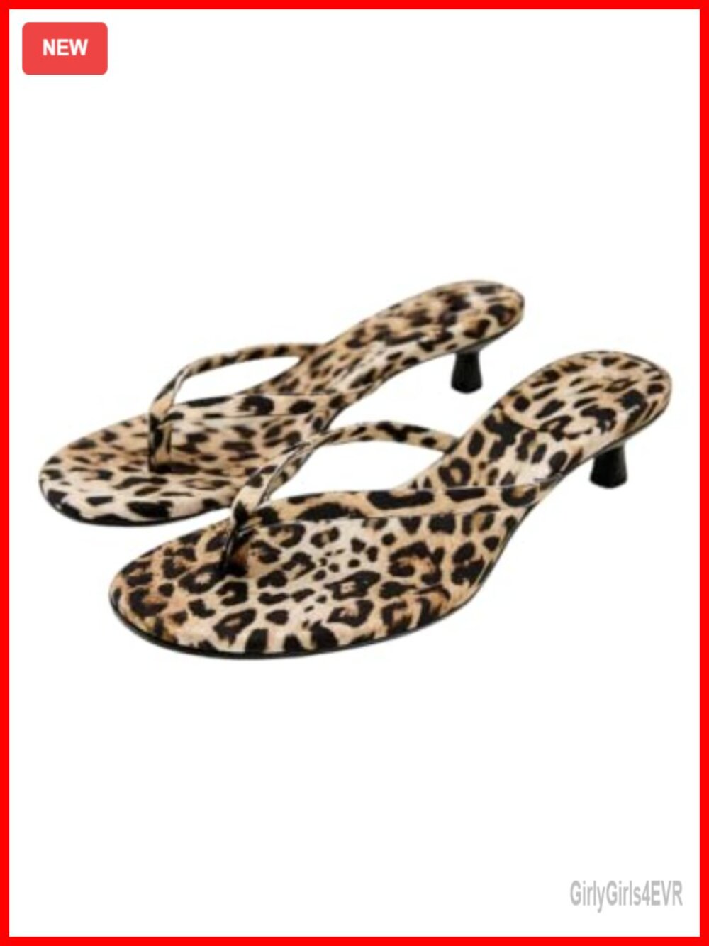 Kitten Heel Thong Flip Flops Round Toe Faux Leather Slide Sandals